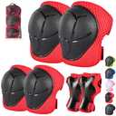 Banzk Kids/Youth Knee Pad Elbow Pads Guards Protective Gear Set for Children 3-14 Years Skateboard Roller Skating Skiing Rollerblading Cycling BMX Biking Running Scooter, M（7-14Years）