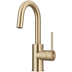 KRAUS Oletto Single Handle Kitchen Bar Faucet with QuickDock Top Mount Installation Assembly in Spot Free Antique Champagne Bronze, KPF-2600SFACB