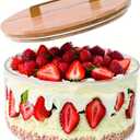 Rkyhwowby 10 inch Large Salad Bowl, Trifle Bowl Glass with Sealed Lid, Versatile Mixing and Serving Bowl for Laying Ice Cream, Cake, Cupcake, Salad, Fruit, Baking, Dessert and Party Diy, Microwave Safe