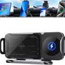 High Intelligent Wireless Car Charger Phone Holder, 15W Fast Charging, Auto Rotating, Compatible with Foldable Phones (Gray)