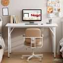 Need Folding Desk for Home Office 39-3/8" Length Modern Folding Table Computer Desk No Install Needed White Color Desktop White Frame AC5DW(100 * 60)