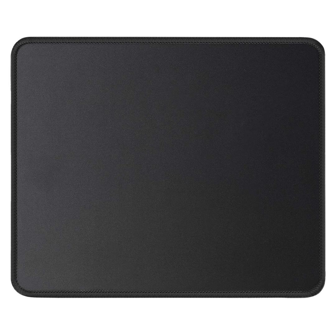 JIKIOU 2  Pack Mouse Pad with Stitched Edge, Comforable Mouse Pads with Non-Slip Rubber Base, Washable Mousepads Bulk with Comfortable Cloth, Mouse Pads for Computers Laptop Mouse 10.2x8.3inch Black