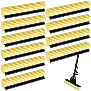 Willinglong 10 Pcs Roller Mop Refill Bulk Absorbent PVA Sponge Mop Head Replacement for Home Bathroom Business Garage Kitchen Cleaning (Yellow)
