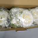 White Ceramic Vase Set of 3, Fake Flowers in Vase, Attached 3 bunches Silk Roses Flowers, Modern Boho Vases Home Decor for Kitchen Living Dining Room Coffee Table Centerpiece Decoration (Beige White)