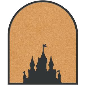 CRASPIRE Castle Pin Cork Board 11.8x9.8In Wall Mounted Framed Bulletin Display Badge Wooden Saddle Brown Memory Memo Brooch Lapel Pin Holder Storage for Home Office School Classroom Wedding Decoration