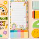 B1ykin Cute Sticky Notes Set - A Good Day to Teach Tiny Humans Self-Stick Notes Pad, 550 Sheets Writing Memo Pages Sticky Notepad for Teacher Appreciation Gifts, School Office Supplies (Retro Teacher)