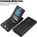 Vofolen for Samsung Galaxy S25 Ultra Case with Card Holder Crossbody Lanyard Strap Leather Wallet Case with Magnetic Clasp Kickstand Heavy Duty Protective Flip Cover for Galaxy S25 Ultra for Women