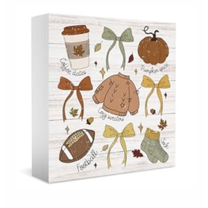 Fall Decorations for Home Farmhouse Fall Pumpkin Decor for Kitchen Autumn Football Thanksgiving Decor Cute Autumn Bow Decorations for Bedroom 5 x 5 inches (Tub 2601)