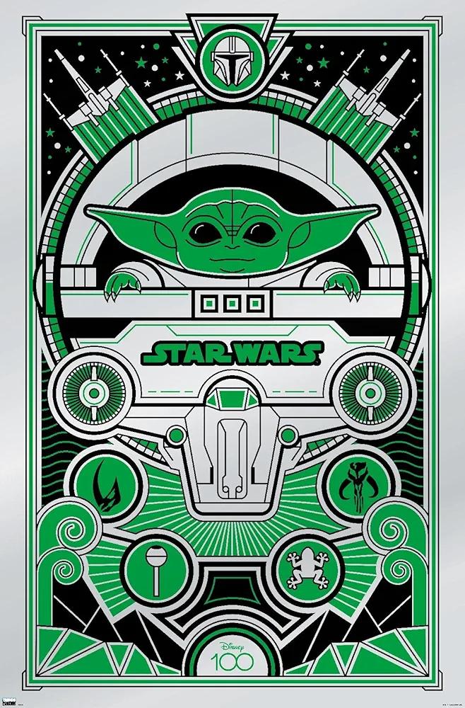Trends International Disney 100th Star Wars - Deco-Luxe Grogu Wall Poster Pack Of 2,"23x34"