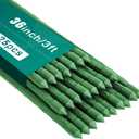 FEED GARDEN Garden Stakes 36 Inch 3ft 25 Pack, Sturdy Plant Metal Sticks Support, Plastic Coated Plant Stakes, Tomato Stakes, Beans, Trees