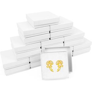 jewelry gift box, 20 Pack Small Gift Boxes with Lids for Necklace Ring Bracelet Earring Display Box, Jewelry Box Bulk White (3.5x3.5x1 Inch (Pack of 20))