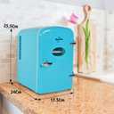 Koolatron Retro Mini Fridge 4 Liter Green Portable Refrigerator for Bedroom Office Dorm Skincare Table Top Beverage Cooler Travel Bottle Warmer Kimchi Fridge Car Outdoor Patio 6 Can Capacity