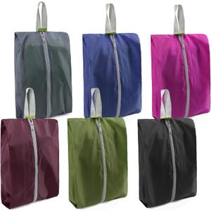 BeeGreen Travel Shoe Organizer with Zipper Closure | Shoe Bags for Travel, 6pcs Portable Packing Storage Organizer with Handle | Colorful Nylon Design for Dance Essentials, Gifts for Men and Women