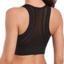 Yvette High Impact Sports Bras for Women Large Bust Zip Front Closure Sports Bra High Support for Running Workout (XX-Large Plus, Black)