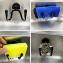 2-Pack Adjustable Sponge Holder for Kitchen Stainless Steel Sink- Brush Holder, Sponge Caddy Organizer perfect for hanging dish cloths to dry - Double Strong Magnetic Mount - No rust, easy to drain
