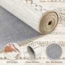 Nakagishi 7x9 Area Rug Living Room: Washable Boho Large Neutral Modern Soft Farmhouse Rugs Stain Resistant Indoor Floor Non-Slip Carpet for Bedroom Nursery Kids Playroom Office Dining Room- Brown