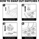 Akko V3 Creamy Blue Pro Keyboard Switch with Dustproof Stem for Mechanical Gaming Keyboard, 5-Pin 45gf Pre Lubed Tactile Key Switches (45pcs)