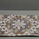 Lessymo 3 x 5 Area Rugs for Living Room- Machine Washable Area Rugs Boho Faux Wool Low Pile Area Rug for Bedroom Floral Medallion Vintage Rugs with Non-Slip Rubber, Kid & Pet Friendly, Brown Beige