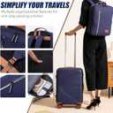 Carry On Luggage Set 22x14x9 Airline Approved Luggage Sets 3 Piece,Suitcases with Wheels,ABS Hard Case Luggage with TSA Lock Spinner Wheels(20 Inch,BP/TB)