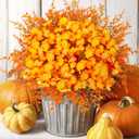 2 x 16 Bundles Artificial Mums for Outdoors Garden Home Decoration Fake Mums 2 Style Faux Silk Daisy for Outside Planter Front Porch Patio Indoor Home Wedding Garden Porch Window Box Planter Decoration