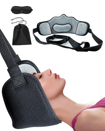 Dr.WYFOOT Portable Neck Stretcher Hammock,Cervical Neck Traction Device for Neck Pain Relief Over Door for Home Use, Physical Therapy AIDS for Neck Decompressor for Men and Women(1 Piece Black)