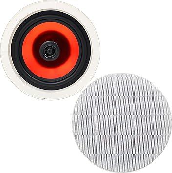 Herdio 6.5" 150 Watt Ceiling Speaker for Bathroom, Kitchen, Bedroom, Covered Porches One Pair