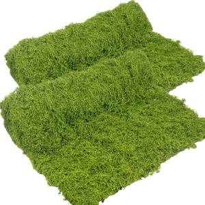 FAICOIA 2 Pcs Fake Moss Rug 39" x 39" Mossy Table Runner Green Artificial Moss Mat for Crafts Decorating Faux Moss Grass for Plants Indoor Planters Fairy Garden DIY Centerpieces Wedding 100 x 100cm