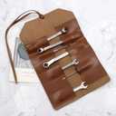 Pu Leather Tool Roll Pouch, 12 Slots, Hand Stitched Organizer Bag, Woodworking Tools Organizer