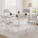 Padded Folding Chairs Set of 4，Folding Chairs with Padded Seats，4 Pack Padded Folding Chair with Steel Frame for Home and Office, Indoor and Outdoor Event