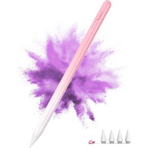 Stylus Pen for iPad 2018-2025, 15Mins Fast Charge for Apple Pencil, Palm Rejection, Compatible with iPad 10/9/8/7/6, iPad Pro 12.9"/11"/13" M4, iPad mini 6/5, iPad Air 5/4/3/11"-13" M2 (Pink)