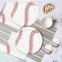 50pcs Baseball Plates and Napkins Party Supplies, Baseball Themed Birthday Party Decorations 7Inch Baseballs Dessert Plates Disposable Paper Dinnerware Tableware Set Baseballs Party Favors
