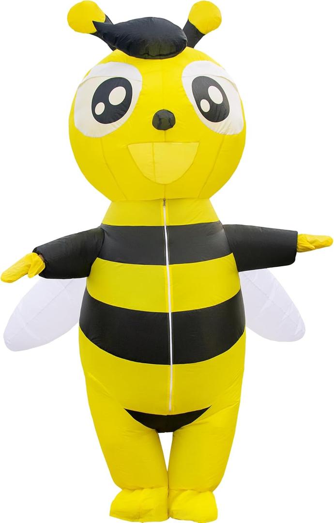 Inflatable Bumble Bee Costume Funny Men Women Insects Outfit Blow Up Suit Adult for Halloween Party, Carnival, Cosplay