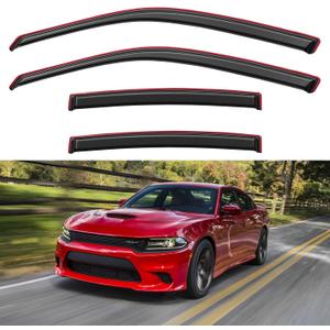 In-Channel Window Visors Rain Guards for 2011-2023 Dodge Charger, Window Vent Wind Deflectors Visors Shades for 11-23 Charger (NOT Outside-Adhensive Style