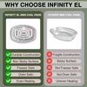 INFINITY EL Disposable Mini Oval Aluminum Pans 10 Pack | Deep Disposable Baking Pan | Heavy Duty Oval Aluminum Roasting pan for Chafing, Turkey, Lasagna, Thanksgiving, Christmas, Parties & Meal Prep