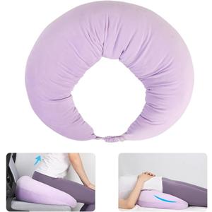 BBL Pillow After Surgery, BBL Pillow for Sitting Sleeping Driving, Hemorrhoid Pillow Seat Support Cushio for Butt with Hole, Butt Donut Pillow for Woman,Lavender