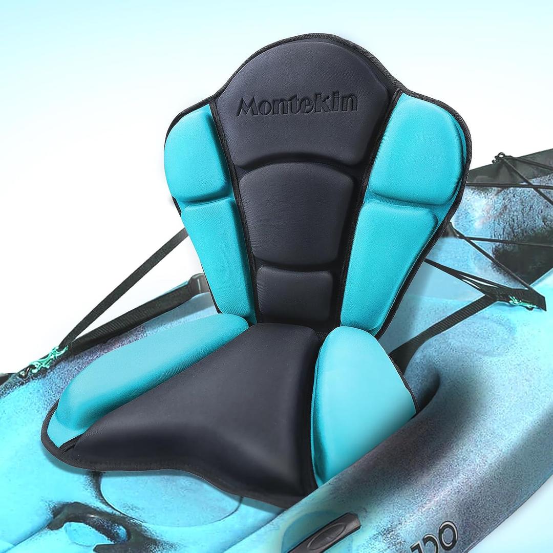 Montekin Thickened Kayak Seat with Back Support, Sit On Top Cushioned Canoe Backrest Molded Foam Seat for SUP Paddle Board Fishing Boat Long Trip