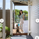 Indoor/Outdoor Paw Proof Retractable Dog Gate, 36.6" Tall Extends to 71" Wide, White