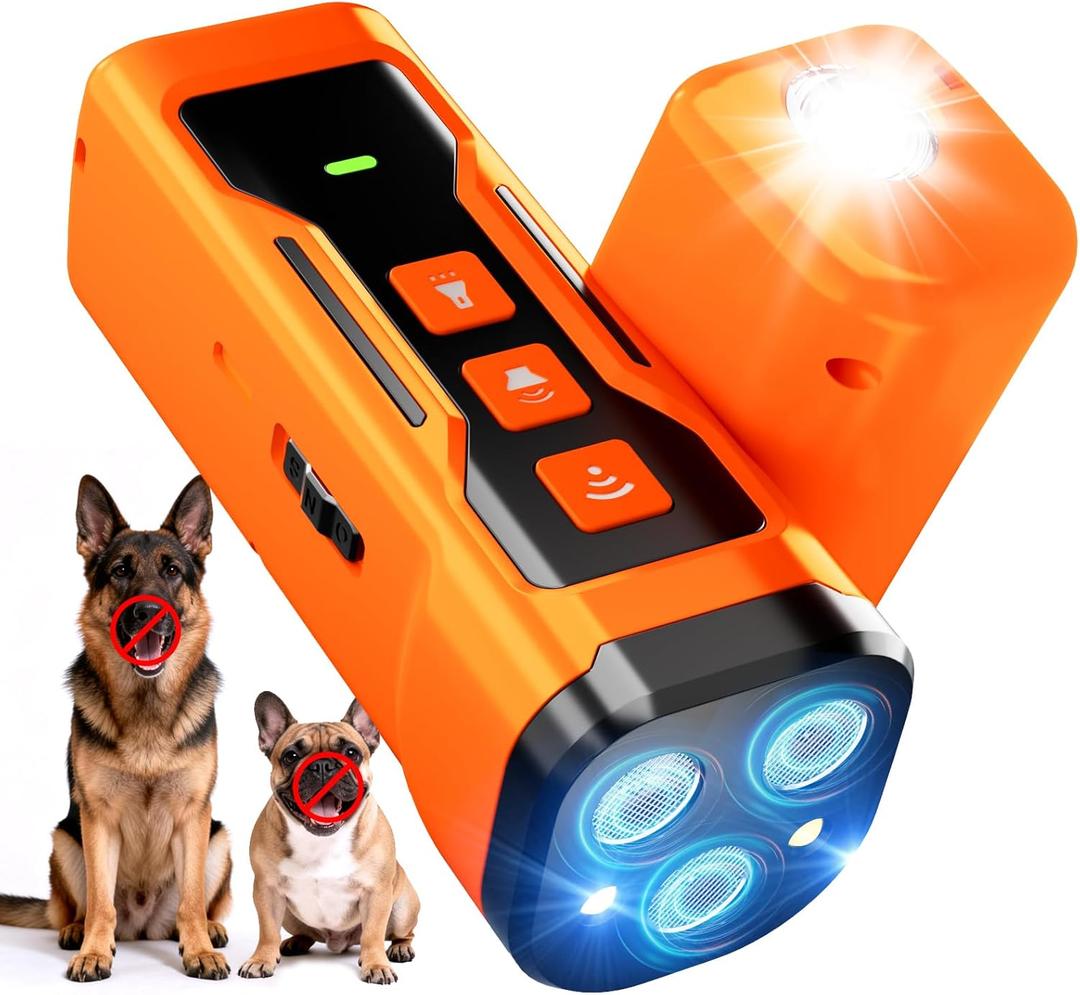 Dog Bark Deterrent Devices, 6 Modes 3X Ultrasonic Anti Barking Device for Dogs, 33 FT Range Barks No More Indoors Neighbor Outdoors with Flashlight,Dog Training Device