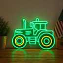 Green Tractor Neon Sign LED Farm Tractor Night Light for Boys Room, Kids Bedroom, Birthday Party, Tractor Wall Decor for Garage, Man Cave, USB Powered Neon LED Sign