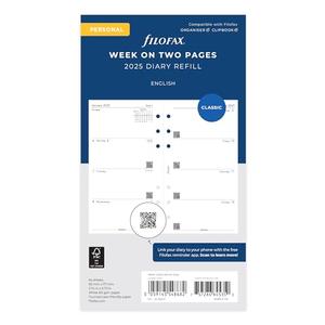 Personal Week on Two Pages English Monday start 2025, packaging may vary