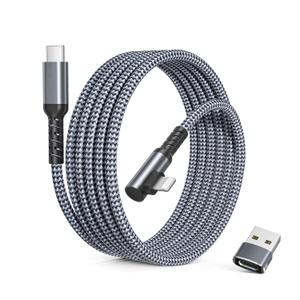 Elebase for iPhone 14 13 Charger Cord with USB Adapter 10FT,Long Angled Power Delivery Fast Charging Cable,Type C to Lightning Cable for Apple 12 11 Pro Max Plus,XS XR 8 7 6 SE,iPad 9th 8th Generation