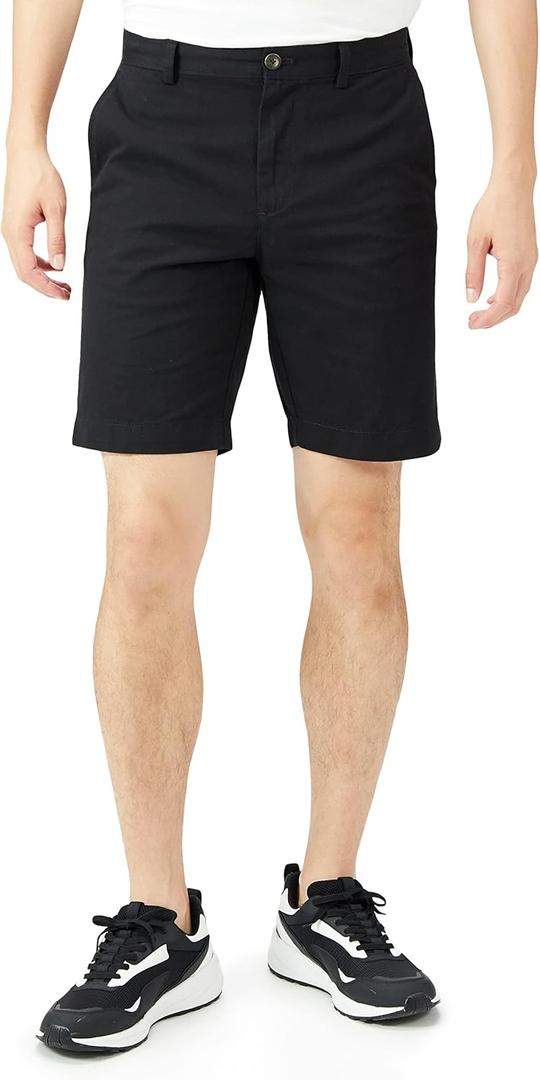 Amazon Essentials Men's Slim-Fit 9" Chino Shorts (28, Black)