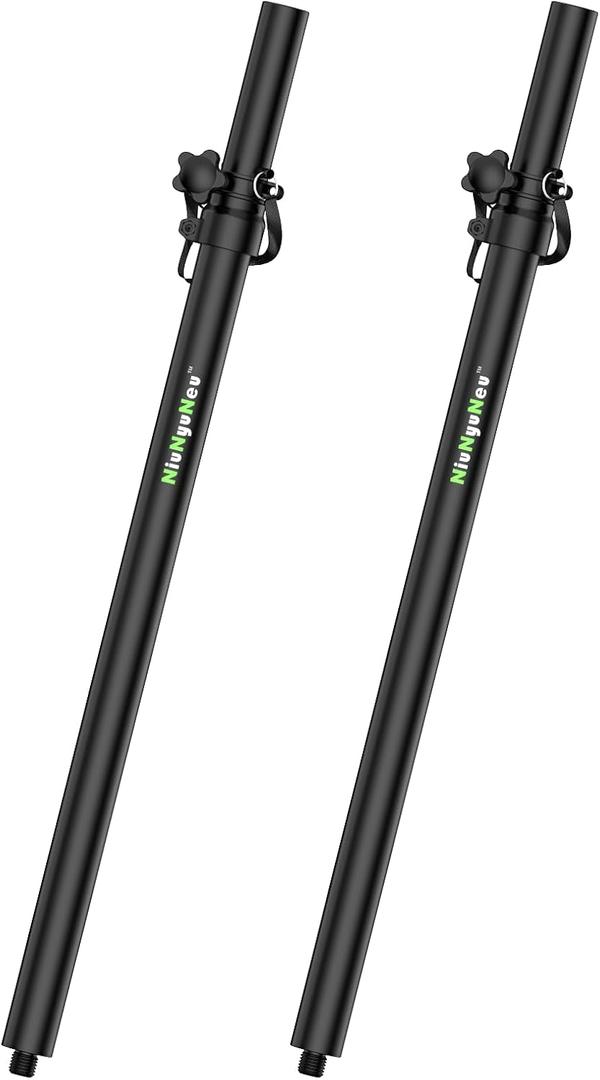 Set of 2 Speaker Poles for Subwoofer 30"-48" Height Adjustable Fits M20 Threaded Mount Subwoofer