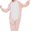 ABENCA Kids Deer Onesie Reindeer Costume Animal Girls Pajamas Christmas Halloween Cosplay Sleepwear.Pink Deer.140 (9-10 Years)