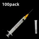 100Pack 2.5ml 2.5cc Disposable Plastic Syringes with 25Ga, Individually Sterile Package
