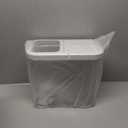 LivLab Mker 20-25 lbs Rice Dispenser with measuring spoon - 11.4Qt/12L Large Airtight Food Storage Rice Container for Cereal, Flour - BPA-Free PET, Slim Space-Saving (933-white grey)