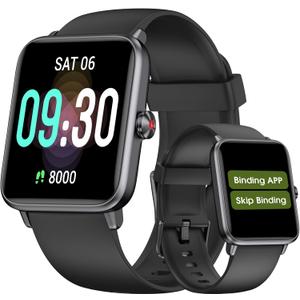 Pedometer Watch Senior Friendly No App/Phone Required, Waterproof Fitness Tracker Watch with Step Counter Calories/Sleep Tracker for Walking Running for Men Women (Black)