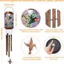 Hummingbird Solar Wind Chimes for Outside, Garden Gifts for Women,Solar Lantern Outdoor Waterproof Lights for Balcony, Porch, Backyard, Birthday Gifts for Mom Grandma Wife (1Pack)