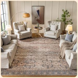 Istana Living Room Rug 10x14 - Olive & Charcoal 10 x 14 Area Rug - Foldable Machine Washable Area Rugs 10x14 10x14 Area Rugs Boho - Stain Resistant Washable Rug 10x14