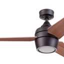 Honeywell Ceiling Fans Eamon Modern 52 Inch Ceiling Fan with Light, Remote Control Fan, LED Indoor Fan with 3 Blades, Brown Maple and Black Blade Finish Options, Bronze (50603-01)